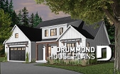 front - BASE MODEL - Modern farmhouse plan, 4 bedrooms, master suite, 3-car garage, fireplace, large kitchen, pantry, laundry room - Greenhills 2