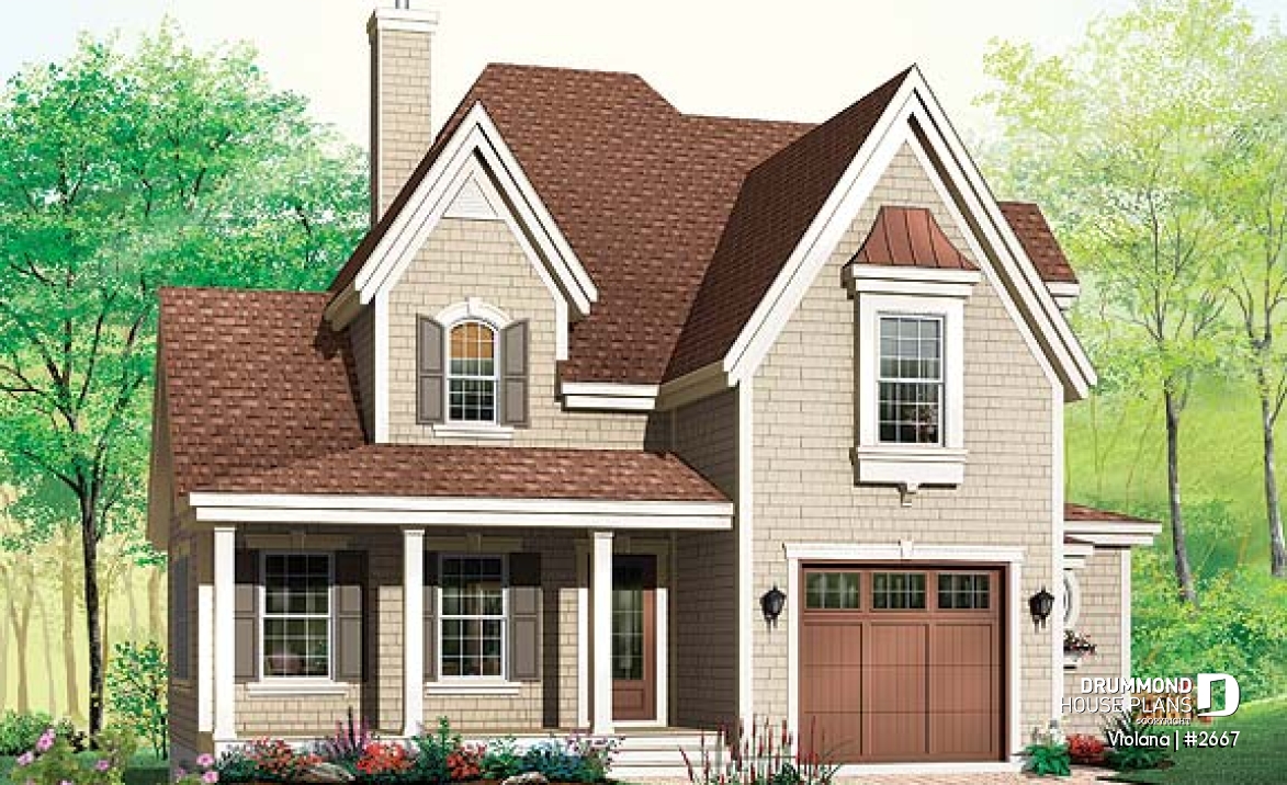 front - BASE MODEL - Country home, breakfast nook, open floor plan, 3 bedrooms, french doors - Violana