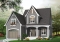 Color version 1 - Front - Affordable and Small Tudor house plan, master suite, large covered rear balcony, 9' ceiling on main - Manchester