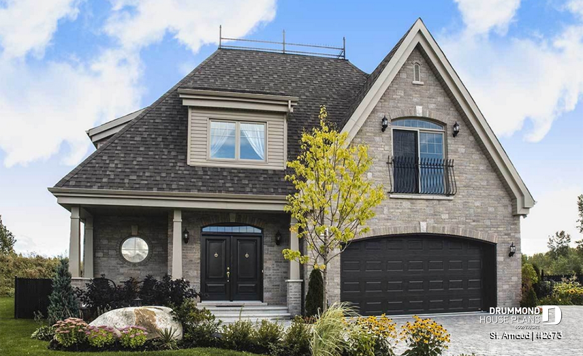 front - BASE MODEL - 4-beds, 3.5 baths, 2-car garage, kitchen with breakfast nook &amp; planning desk, central fireplace, master suite - St. Arnaud