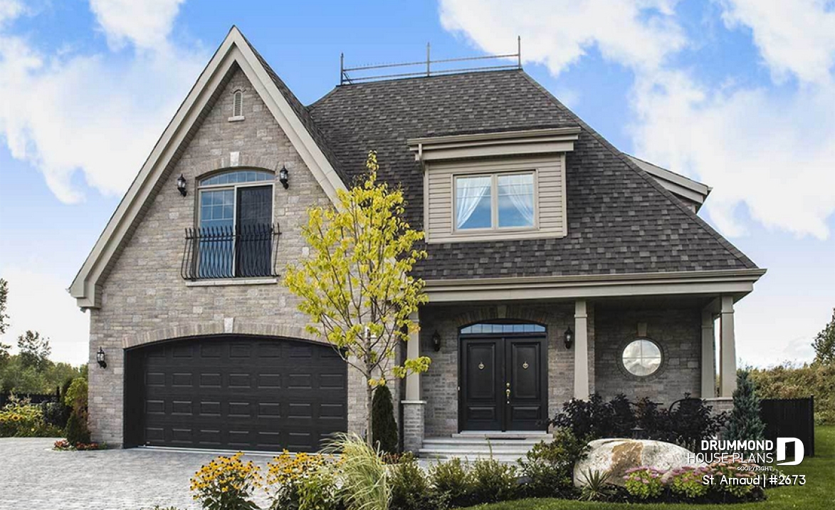 front - BASE MODEL - 4-beds, 3.5 baths, 2-car garage, kitchen with breakfast nook &amp; planning desk, central fireplace, master suite - St. Arnaud