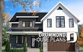 front - BASE MODEL - 4 bedroom Farmhouse home design, large kitchen with pantry, 2-car garage, lots of natural lights - St-Arnaud 3