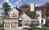 front - BASE MODEL - 2-story house plan with 2 master suites, total 4 bedrooms 3.5 baths, home office, 2-car garage, lots of light - Northbrook
