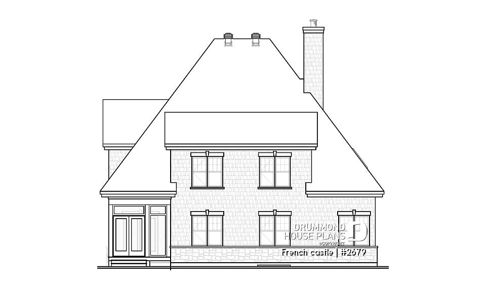 rear elevation - French castle