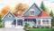 front - BASE MODEL - Victorian inspired home plan, large home office with private entrance, bedrooms w/ walk-in closets, bonus room - Michener