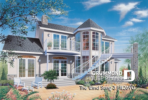 Rear view - BASE MODEL - 2-storey house plan with reverse floor plans, 3 to 4 bedrooms, beautiful master bedroom, panoramic view - The Wind Song 3
