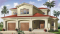 front - BASE MODEL - Mediteranean style house plan,open floor plan, central  fireplace, laundry room, master suite, computer area - Pinson