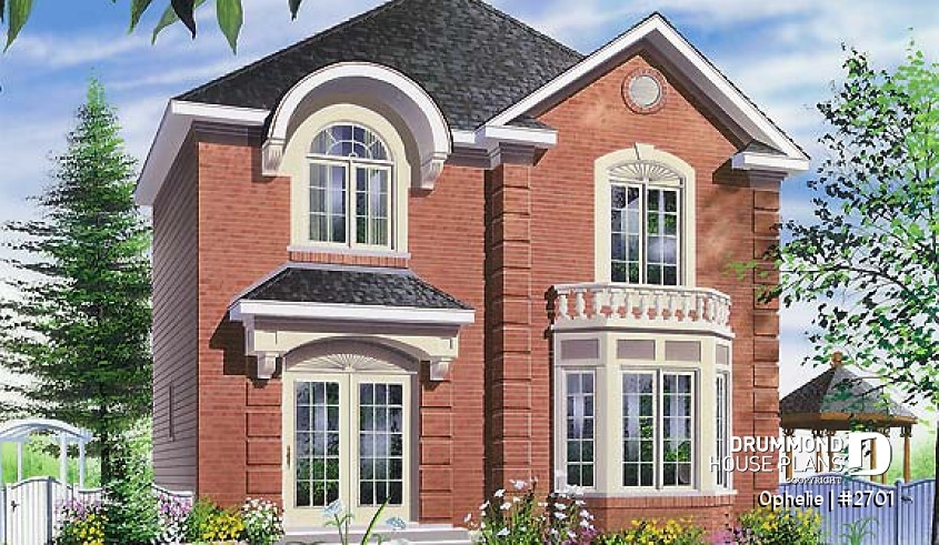 front - BASE MODEL - European english 2-storey home with 3 bedrooms, breakfast nook - Ophelie