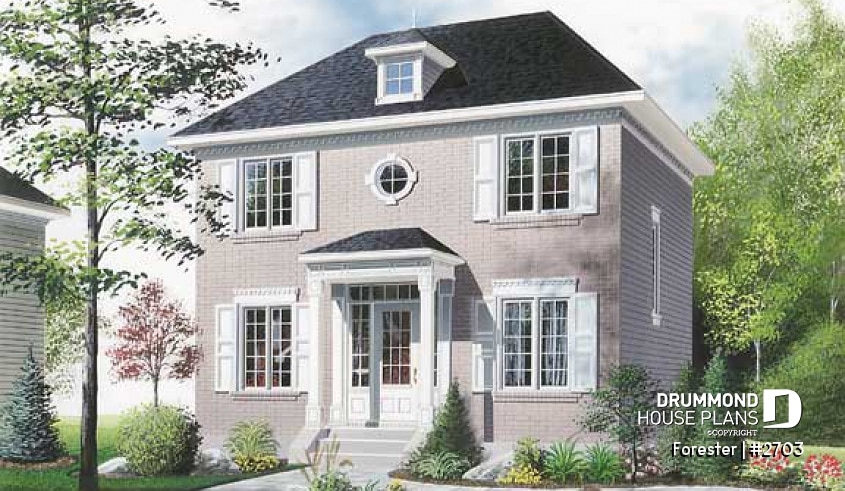 front - BASE MODEL - Affordable english style two-storey home, 3 bedrooms, 2 bathrooms, laundry on main floor - Forester