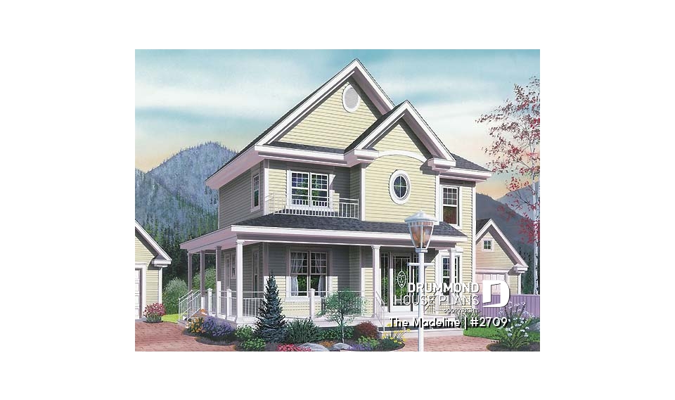 front - BASE MODEL - Traditional 2-story plan with 3 bedroom, formal dining room, computer space on second floor, breakfast nook - The Madeline