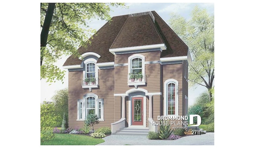 front - BASE MODEL - Victorian inspired small cottage plan, 2-storey, 3 bedrooms, formal dining room, breakfast nook - Victoria
