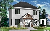 front - BASE MODEL - Transitional style home design, white exterior, economical construction, master with large walk-in - Duranel 3