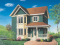 front - BASE MODEL - Victorian inspired cottage plan, 3 bedrooms, abundant fenestration, shutters, open space - Westfield