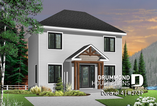 front - BASE MODEL - Transitional style economical with kitchen island, laundry room on main, 3 bedrooms - Duranel 4