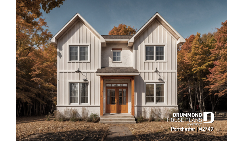 alternate - Modern cozy farmhouse plan with 4 bedrooms, 2.5 baths, 9' ceilings on main floor and pantry in kitchen - Portchester