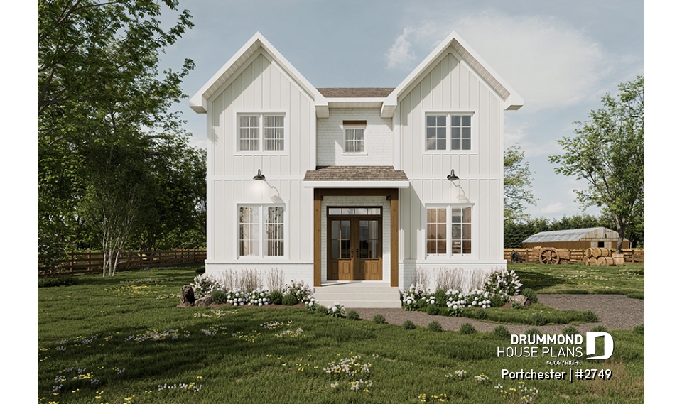 front - BASE MODEL - Modern Farmhouse with Gas Fireplace, Bright Open Spaces and Beautiful Master Suite - Portchester
