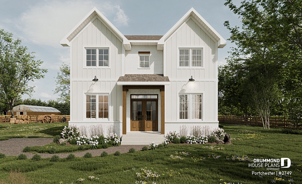 front - BASE MODEL - Modern Farmhouse with Gas Fireplace, Bright Open Spaces and Beautiful Master Suite - Portchester