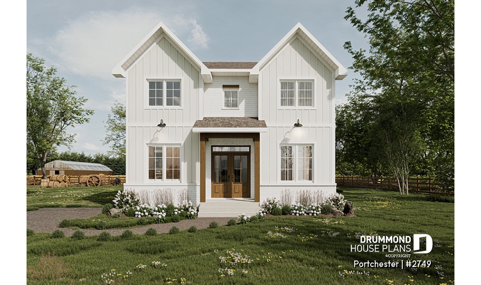 front - BASE MODEL - Modern Farmhouse with Gas Fireplace, Bright Open Spaces and Beautiful Master Suite - Portchester