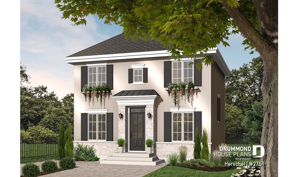 front - BASE MODEL - Budget-friendly French coutry cottage, 3 bedrooms, open floor plan, stunning family bathroom - Herschel