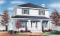 front - BASE MODEL - Two-storey english style inspired house plan, large kitchen with island, 3 bedrooms, 2 walk-ins, open concept - Citatum