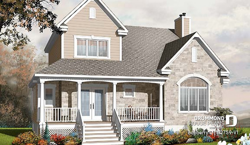 front - BASE MODEL - 3 to 4 bedroom Traditional home with solarium and home office - Bayberry 2