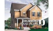 front - BASE MODEL - English Country home plan, 3 bedrooms, formal living room, laundry room on main floor - 