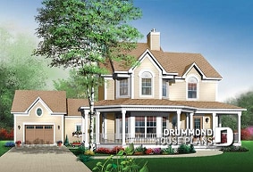 front - BASE MODEL - Farmhouse, original master suite, family room with fireplace, 3 bedrooms - Maybloom