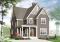 front - BASE MODEL - Budget-friendly Tudor house plan, large master suite, total 3 beds + home office, fireplace, laundry room - Dellwood 2