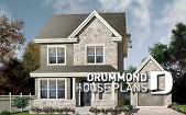front - BASE MODEL - Narrow lot house plan with 3 bedrooms and home office, laundry on first floor - Edward