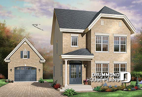 front - BASE MODEL - Charming 3 bedrooms cottage plan with laundry on second floor - Colter 2