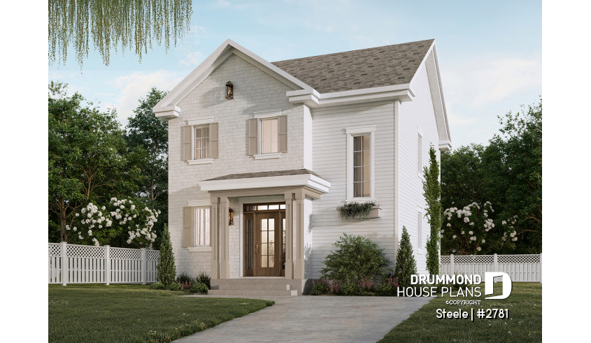 front - BASE MODEL - 3 bedroom traditional with open floor plan & kitchen island - Steele