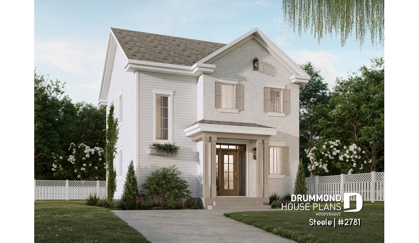 front - BASE MODEL - 3 bedroom traditional with open floor plan & kitchen island - Steele