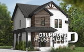 front - BASE MODEL - Country style 2 storey house plan with 3 large bedrooms and laundry room on main floor - Applegate 2