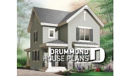 front - BASE MODEL - Two-storey house for narrow lot, 3 bedrooms, large rear covered balcony, walk-in in master suite - Stamford