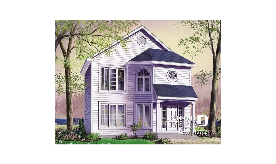 front - BASE MODEL - 3 bedroom affordable house plan with open floor plan concept - Nauli