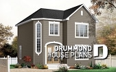 front - BASE MODEL - Economical Traditional house plan with 3 bedrooms, laundry room on main floor, open floor plan concept - Owen
