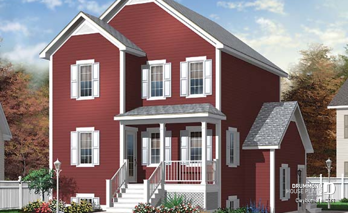 front - BASE MODEL - 3 bedroom country house plan with good size kitchen and ample storage space - Cleyburne