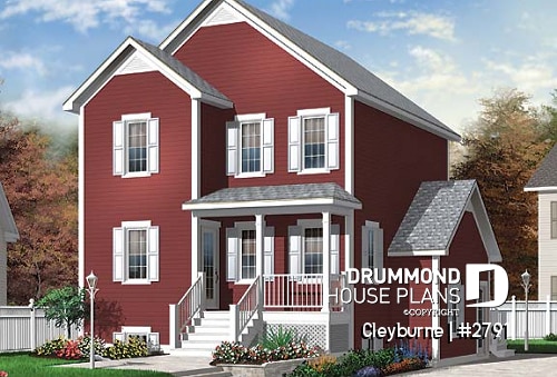 front - BASE MODEL - 3 bedroom country house plan with good size kitchen and ample storage space - Cleyburne