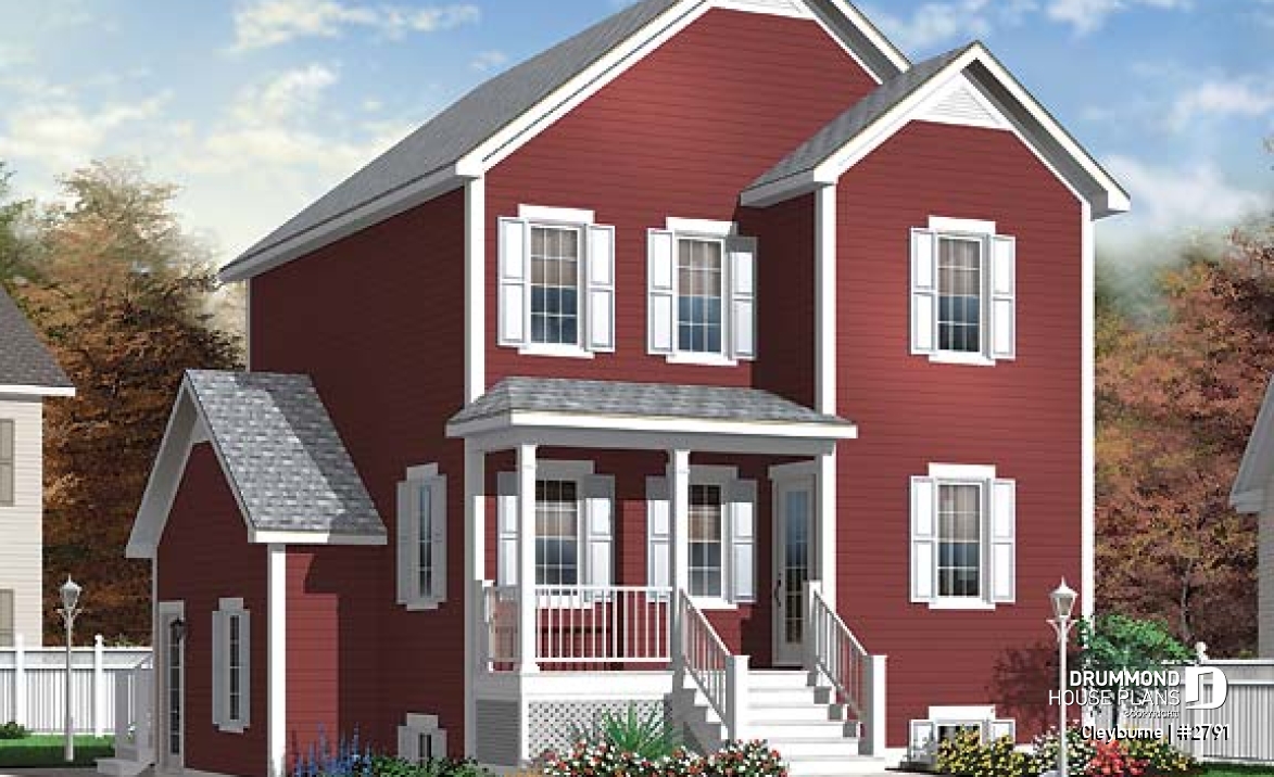 front - BASE MODEL - 3 bedroom country house plan with good size kitchen and ample storage space - Cleyburne