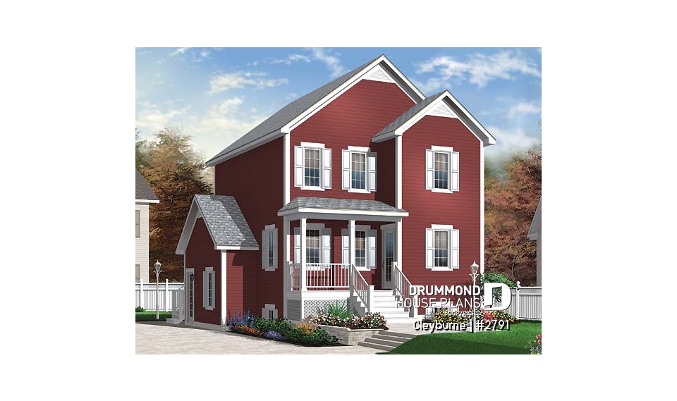 front - BASE MODEL - 3 bedroom country house plan with good size kitchen and ample storage space - Cleyburne