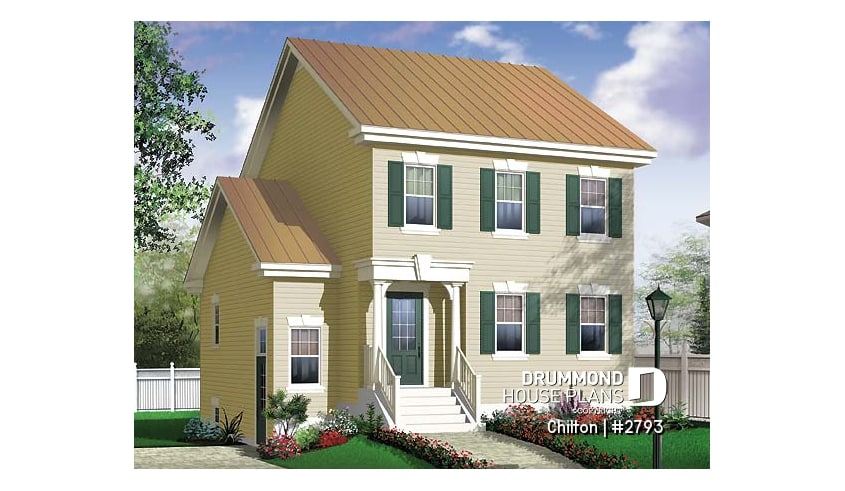 front - BASE MODEL - Charming 3 bedroom, 2 storey home plan, laundry room on main floor, unfinished daylight basement - Chilton