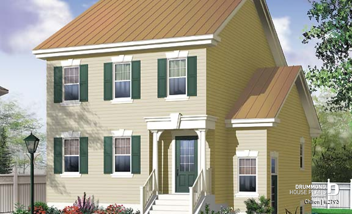 front - BASE MODEL - Charming 3 bedroom, 2 storey home plan, laundry room on main floor, unfinished daylight basement - Chilton
