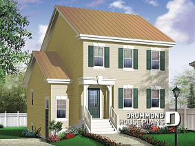 front - BASE MODEL - 3 bedroom country cottage house plan with large kitchen & basement appartment, lots of storage - Chilton 2