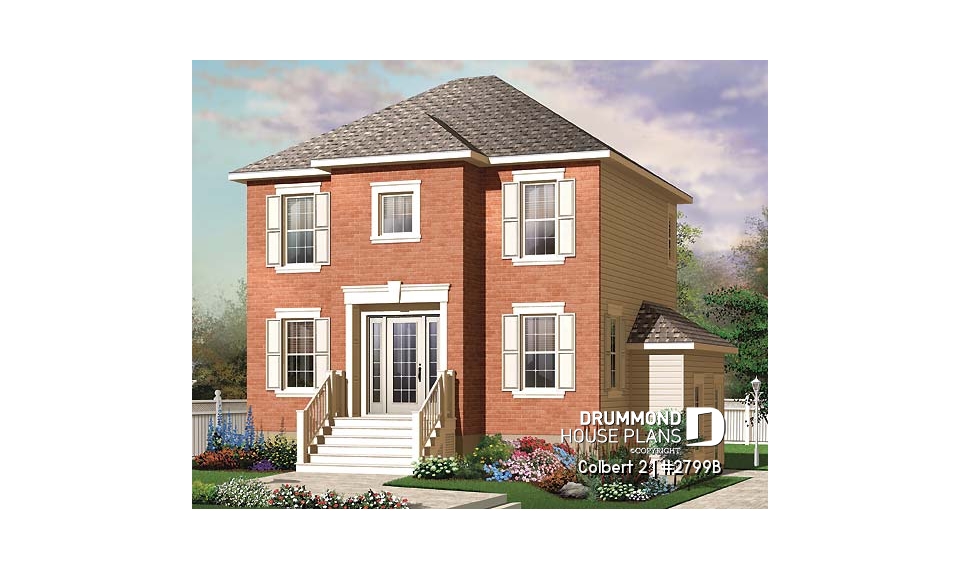front - BASE MODEL - Traditional home design with basement apartment (income property), 3 bedrooms on main unit - Colbert 2