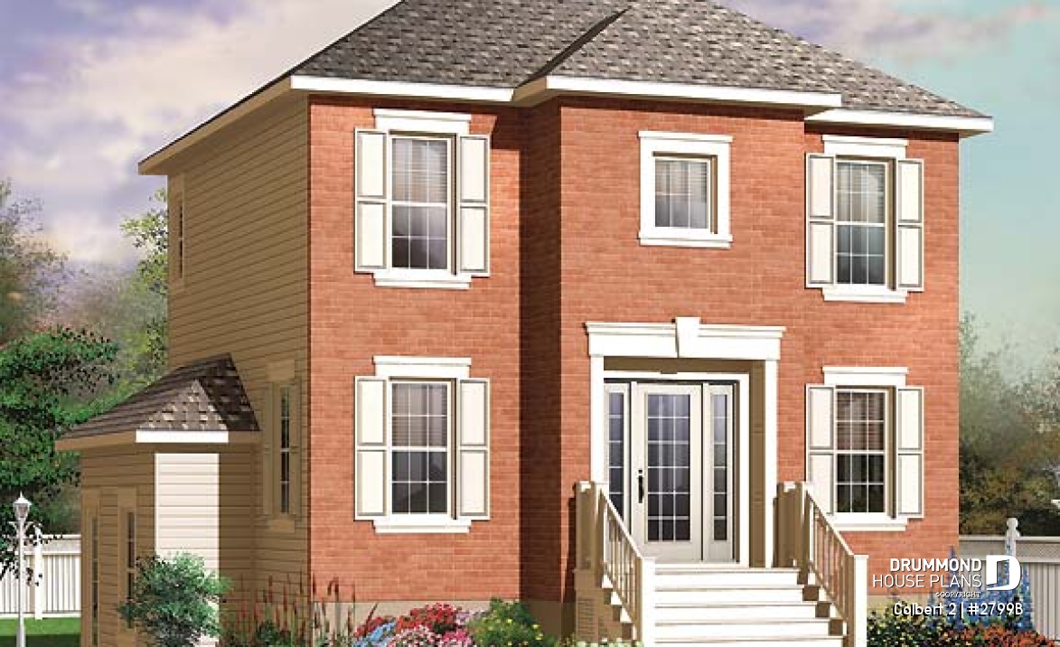 front - BASE MODEL - Traditional home design with basement apartment (income property), 3 bedrooms on main unit - Colbert 2