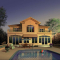Rear view - BASE MODEL - Multigenerational house plan, one-bedroom apartment on main floor, two-story 3 bedroom for the family - La Hacienda 3