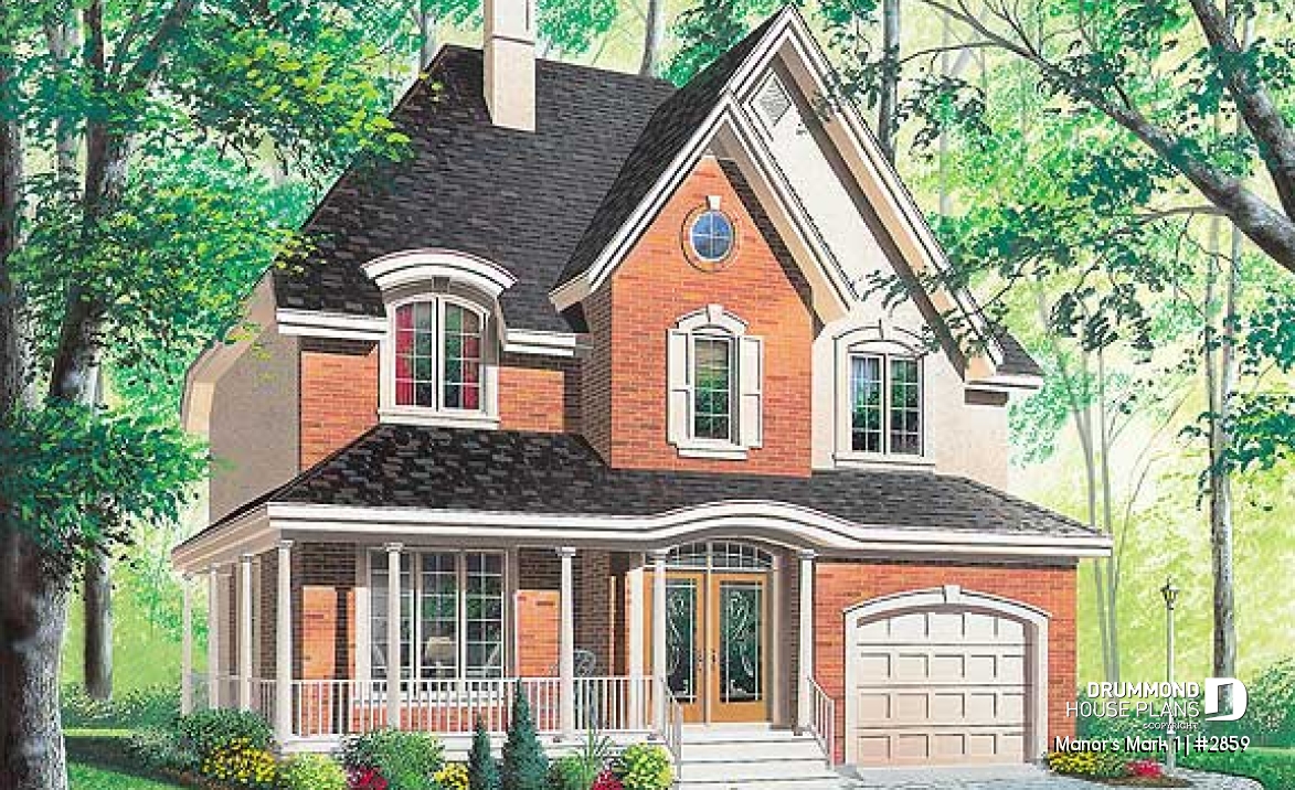 front - BASE MODEL - 4 bedroom home design, 2 living rooms, large kitchen, charming master suite - Manor's Mark 1