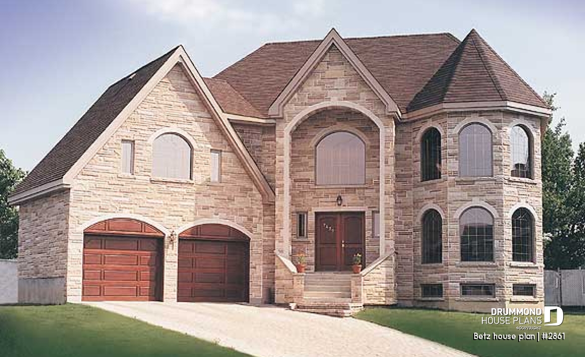 front - BASE MODEL - Prestigious 4 to 5 bedroom, betz house plan, 2-car garage, formal dining room, 2nd floor laundry, master suite - Betz house plan