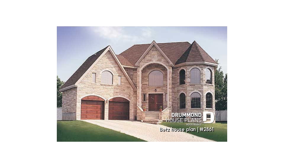 front - BASE MODEL - Prestigious 4 to 5 bedroom, betz house plan, 2-car garage, formal dining room, 2nd floor laundry, master suite - Betz house plan