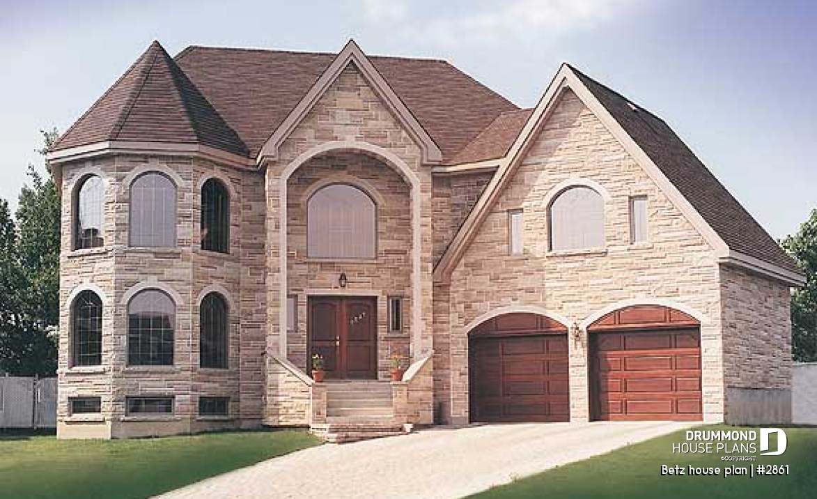 front - BASE MODEL - Prestigious 4 to 5 bedroom, betz house plan, 2-car garage, formal dining room, 2nd floor laundry, master suite - Betz house plan